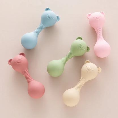 Rattle Silicone Teether Toys for Baby  Silicone Maracas  Cartoon Bear Sand Hammer Baby Toys 0-12 Months