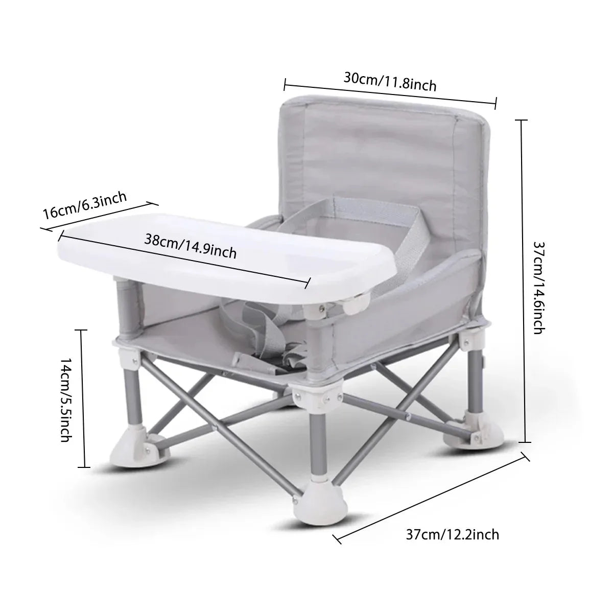 Aluminium Alloy Foldable Portable Compact Baby Chair with Safe Belt for Indoor Outdoor Use Easy Travel for Camping, Beaches