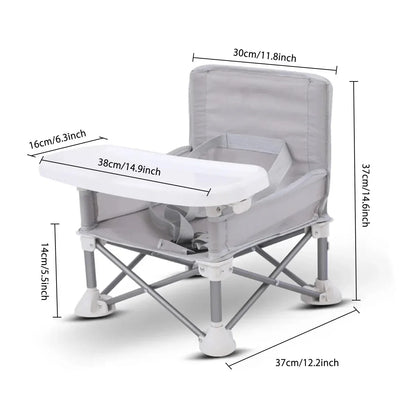 Aluminium Alloy Foldable Portable Compact Baby Chair with Safe Belt for Indoor Outdoor Use Easy Travel for Camping, Beaches