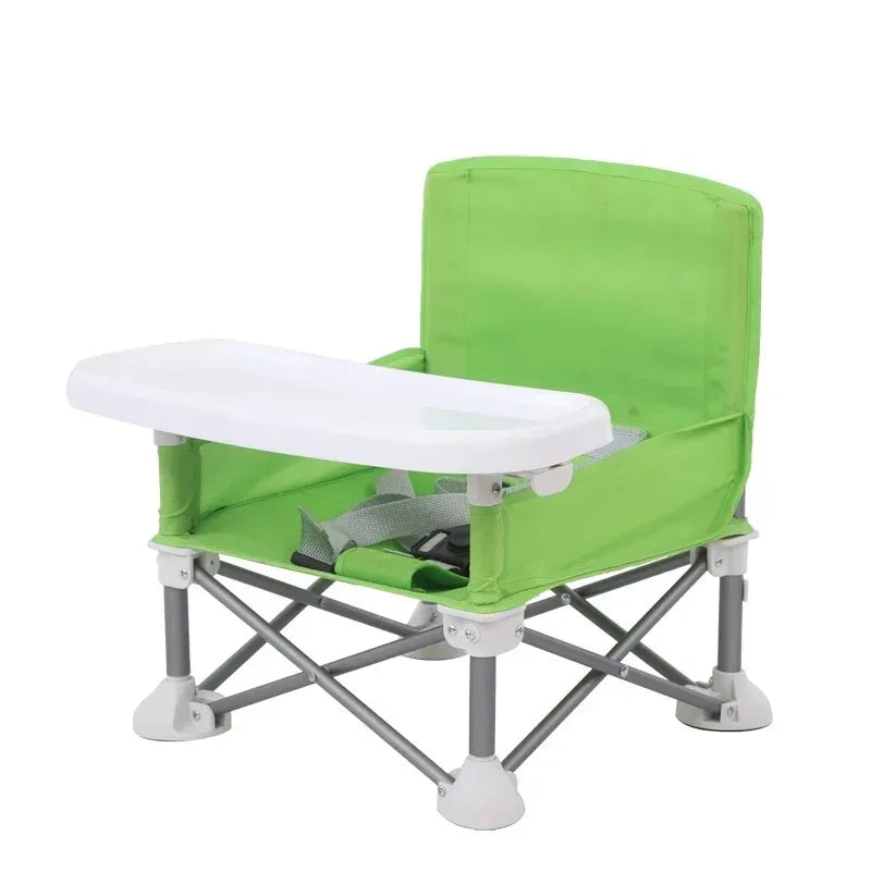 Aluminium Alloy Foldable Portable Compact Baby Chair with Safe Belt for Indoor Outdoor Use Easy Travel for Camping, Beaches