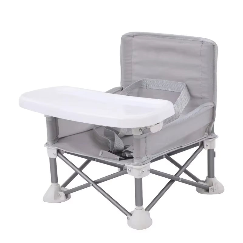 Aluminium Alloy Foldable Portable Compact Baby Chair with Safe Belt for Indoor Outdoor Use Easy Travel for Camping, Beaches